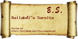 Ballabás Sarolta névjegykártya
