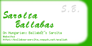 sarolta ballabas business card